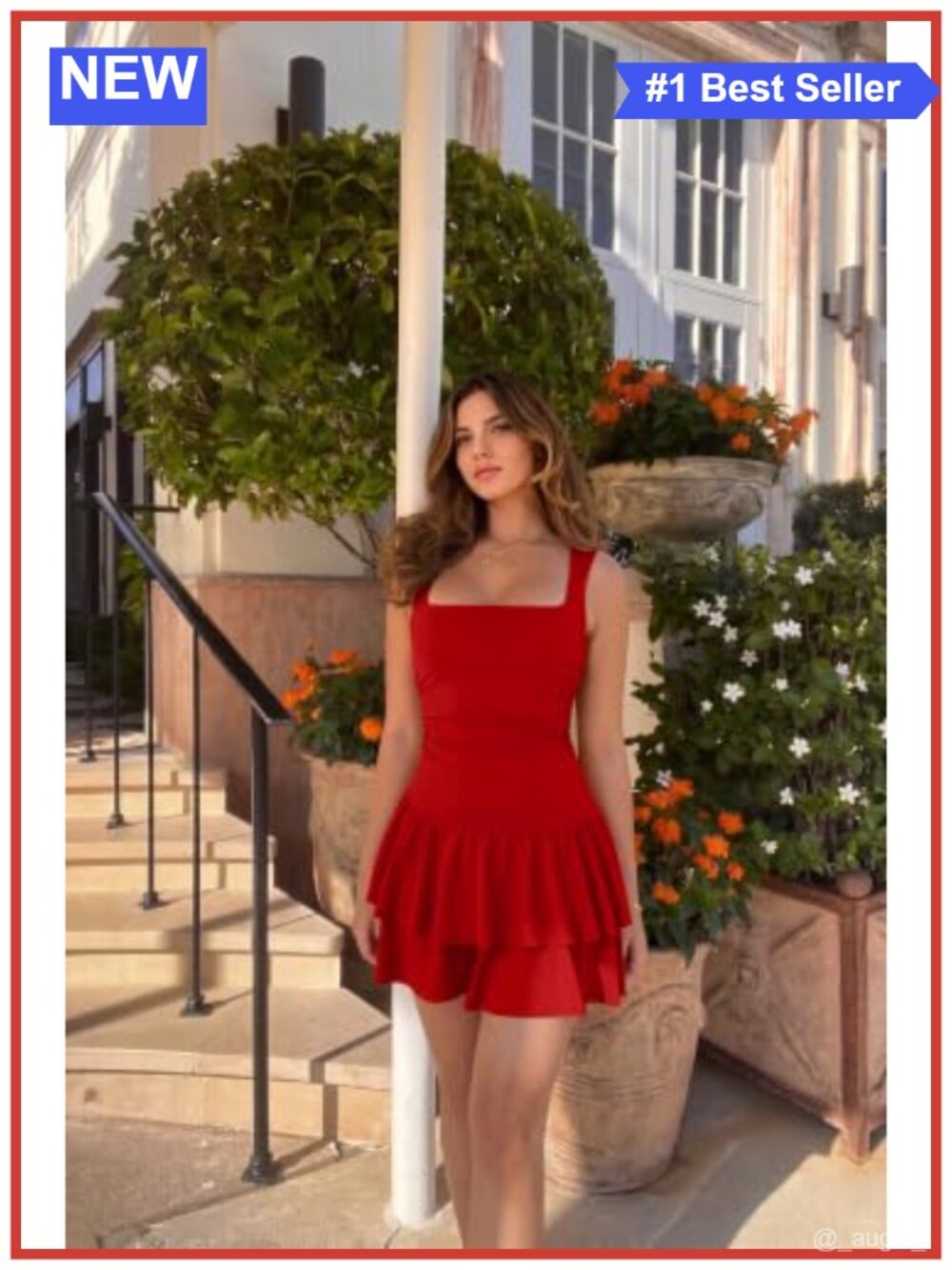 Sexy Square Neck Ruffle Hem Ruched Tank Mini Dress Club Party - Picture 6 of 6